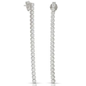 18k White Gold Tennis Earrings