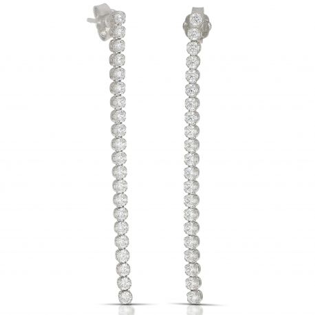 18k White Gold Tennis Earrings