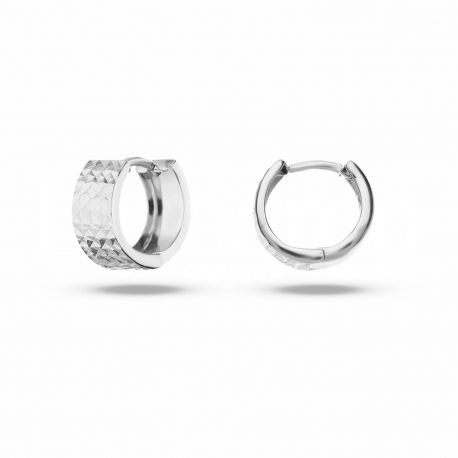 Brincos de argola dupla face em ouro 18k