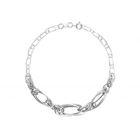 Pulseira de corrente em ouro branco 18k