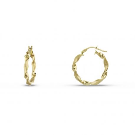 Brincos de argola Torchon em ouro amarelo 18k