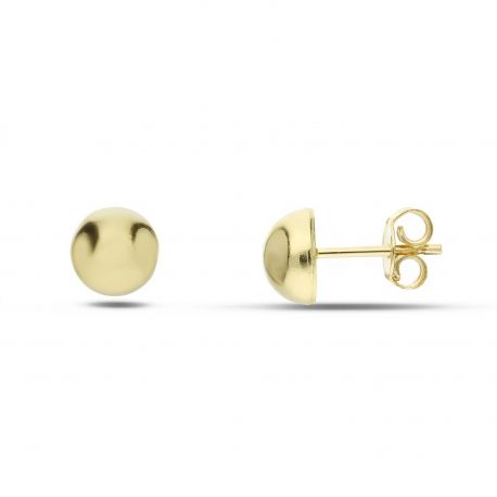 Pendientes de media esfera de oro amarillo de 18 k