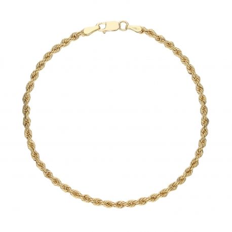 Bracelet corde en or jaune 18 carats