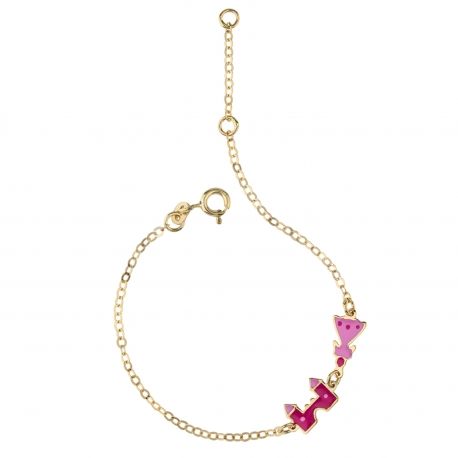 Armband aus 18-karätigem Gold mit Prinzessin und Schloss