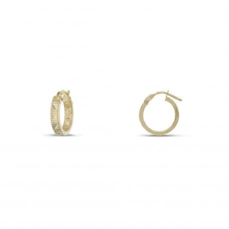 18k Yellow Gold Diamond Hoop Earrings