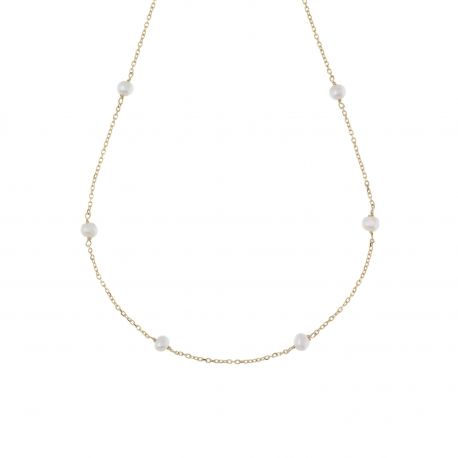 18k gult guld pärlhalsband