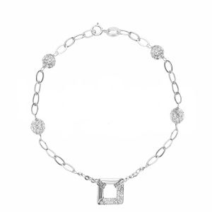 Rhombus Bracelet with Resin...