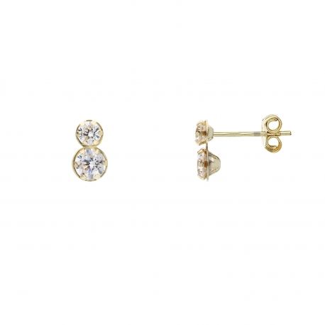 Bilogy Earrings with Light Points in 18k Yellow Gold