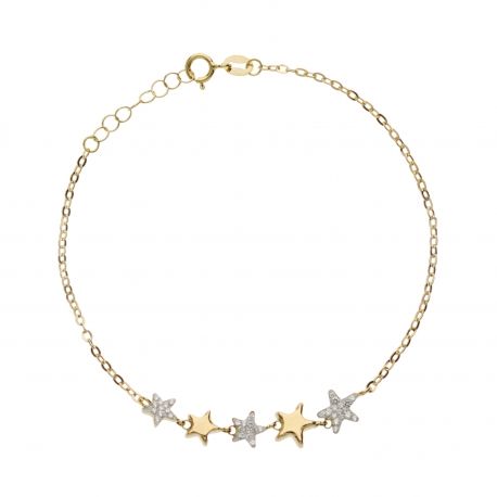 18k White Gold Star Bracelet