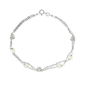 Pulsera de oro blanco de 18...