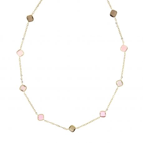 Gargantilla de oro amarillo de 18 quilates con piedras multicolores