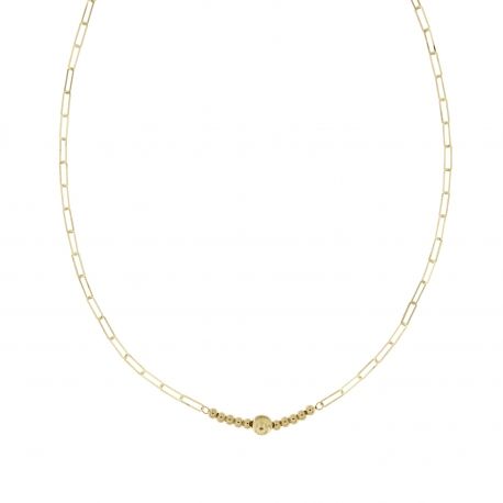 Gargantilla fina de eslabones tipo clip de oro amarillo de 18 quilates