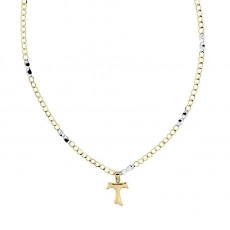 Collana in Oro Giallo e Bianco 18k con Tao