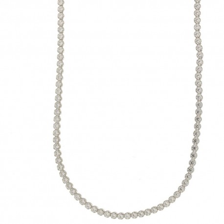 Dámsky tenisový náhrdelník z bieleho zlata 750/1000 z bieleho 18 kt s bielymi zirkónmi