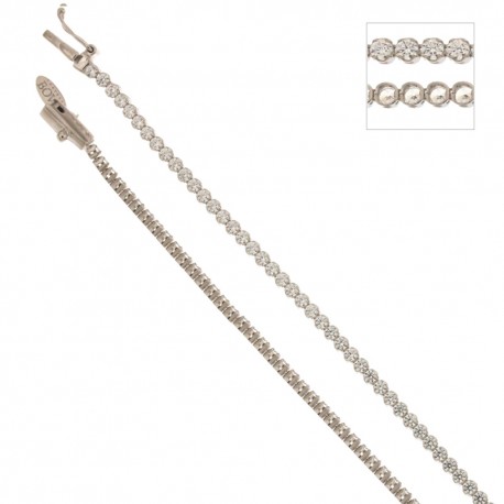 Bracelet tennis en or blanc 18 ct 750/1000 et zircons blancs pour femme