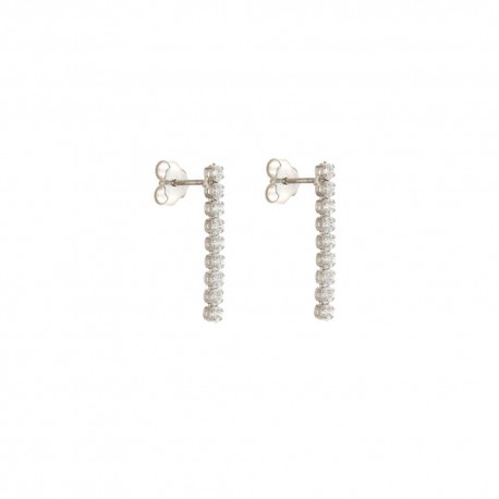 White gold 18k 750/1000 tennis type with white cubic zirconia earrings