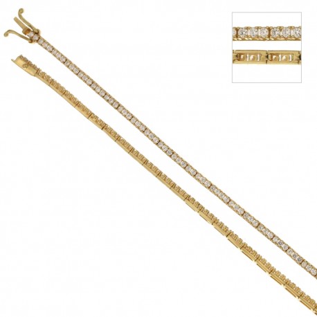 Gold 18k 750/1000 tennis type with white cubic zirconia woman bracelet