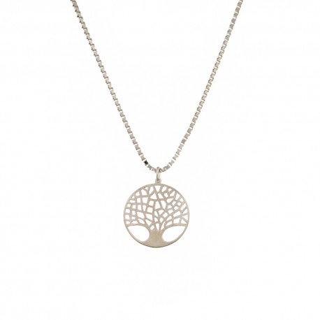 Gold 18k 750/1000 with tree of life shaped pendant woman necklace